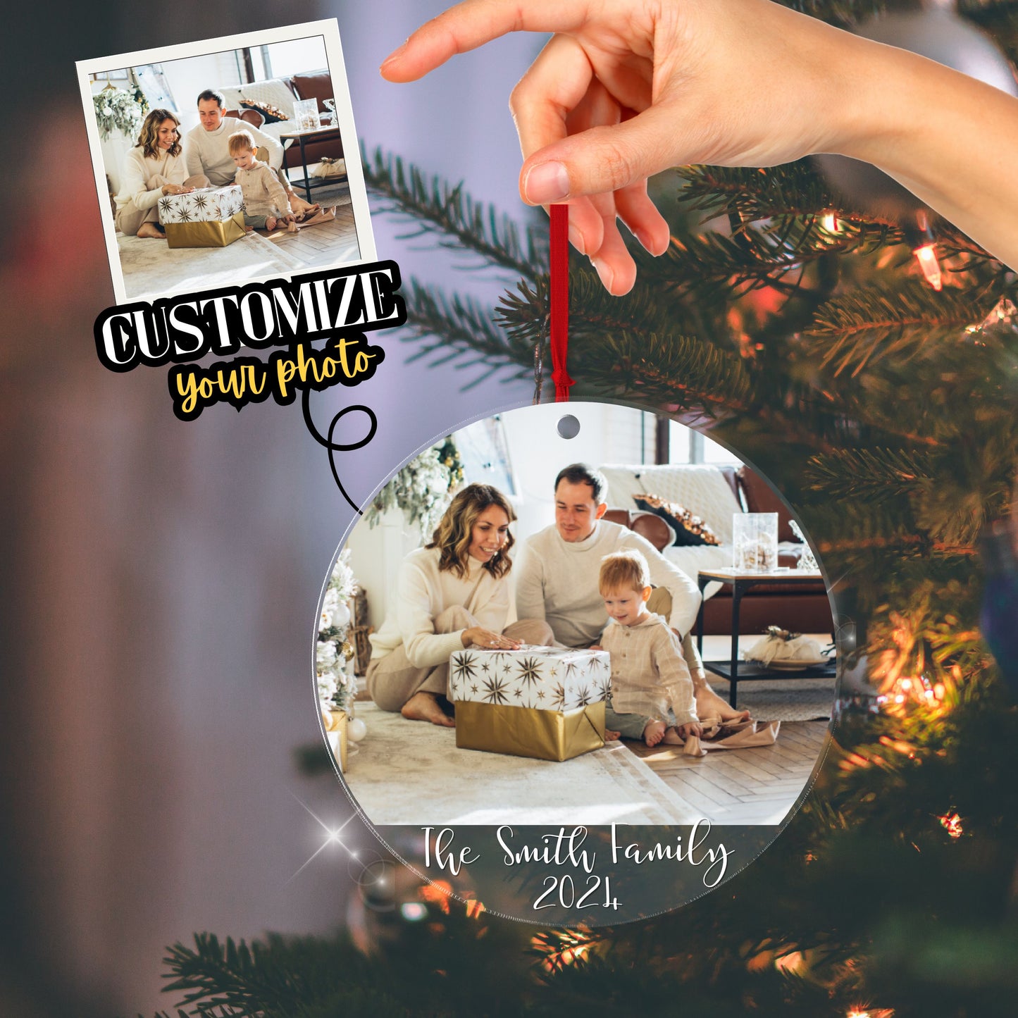 Personalized Photo Christmas Ornaments,Custom Picture Ornament