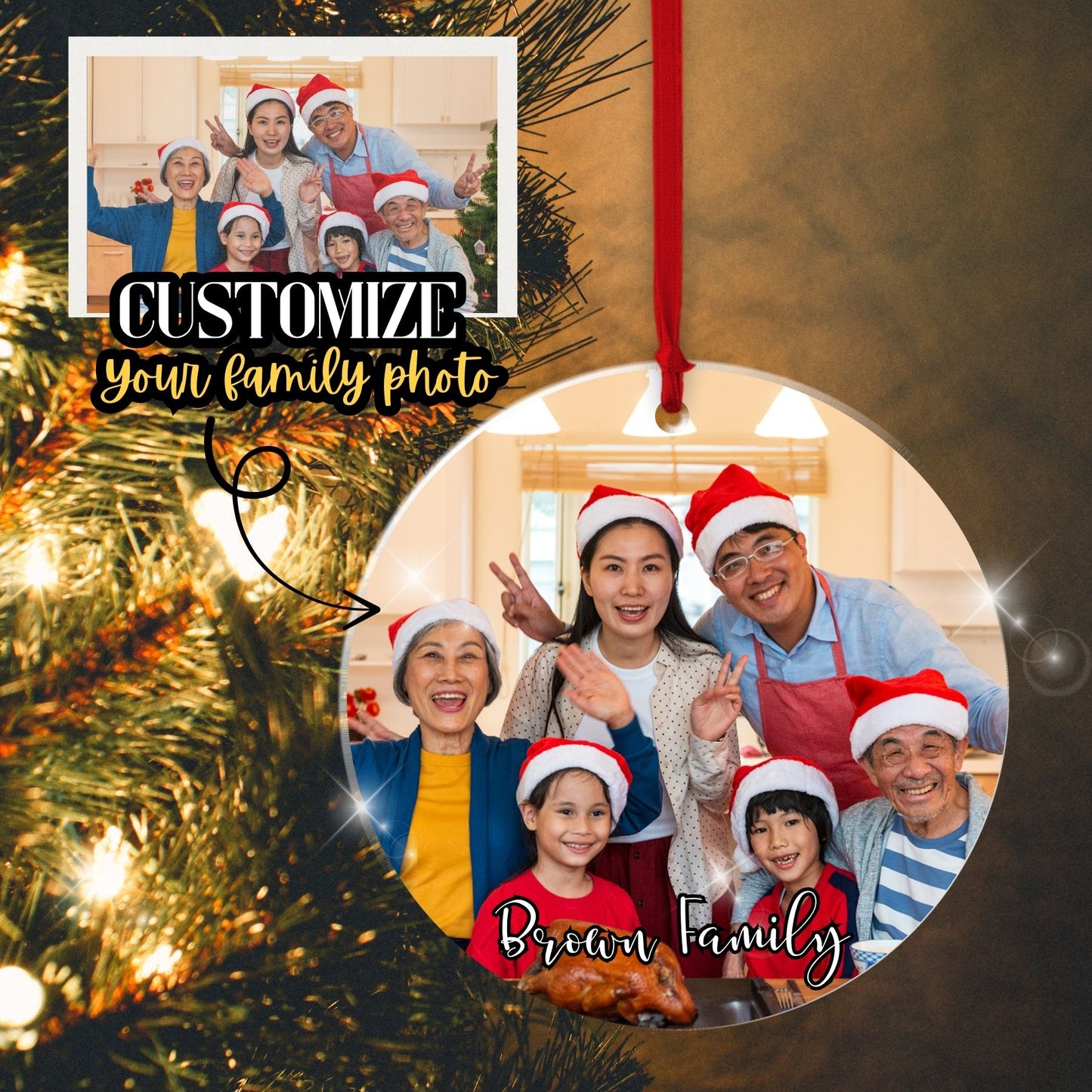 Photo Christmas Ornament Personalized Gift Custom