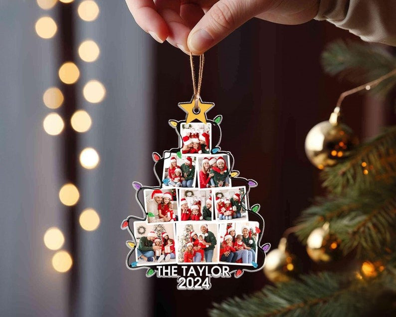 Family Christmas Ornament, Custom Photo Family Tree Ornament, Christmas Tree Ornament 2024, Family Keepsake, Xmas Gifts, Christmas Decor