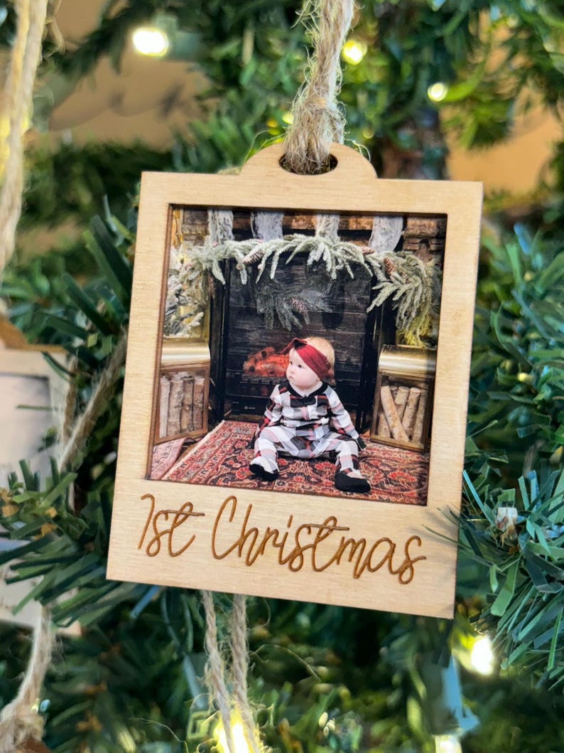 Personalized Photo Christmas Ornament, Wood ornament, Photo Christmas gift