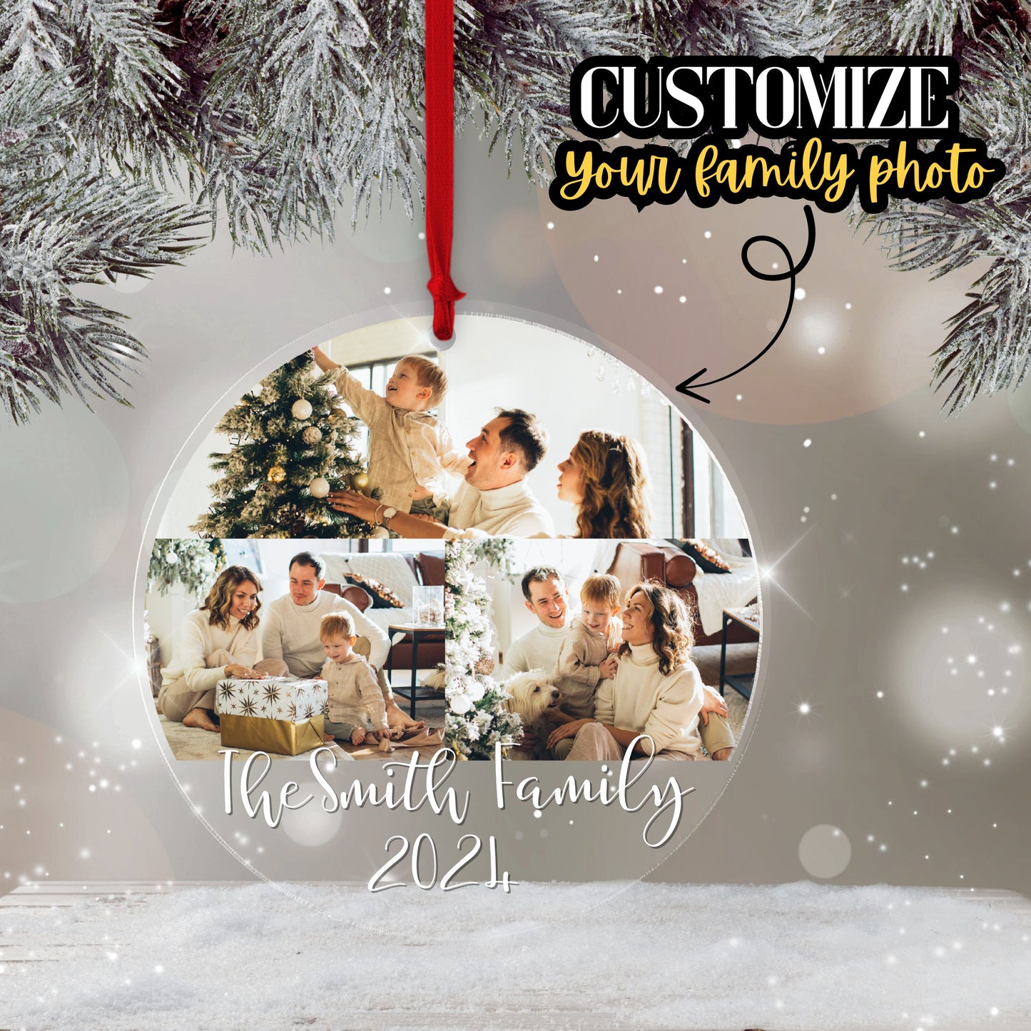 Personalized Photo Christmas Ornaments,Custom Picture Ornament