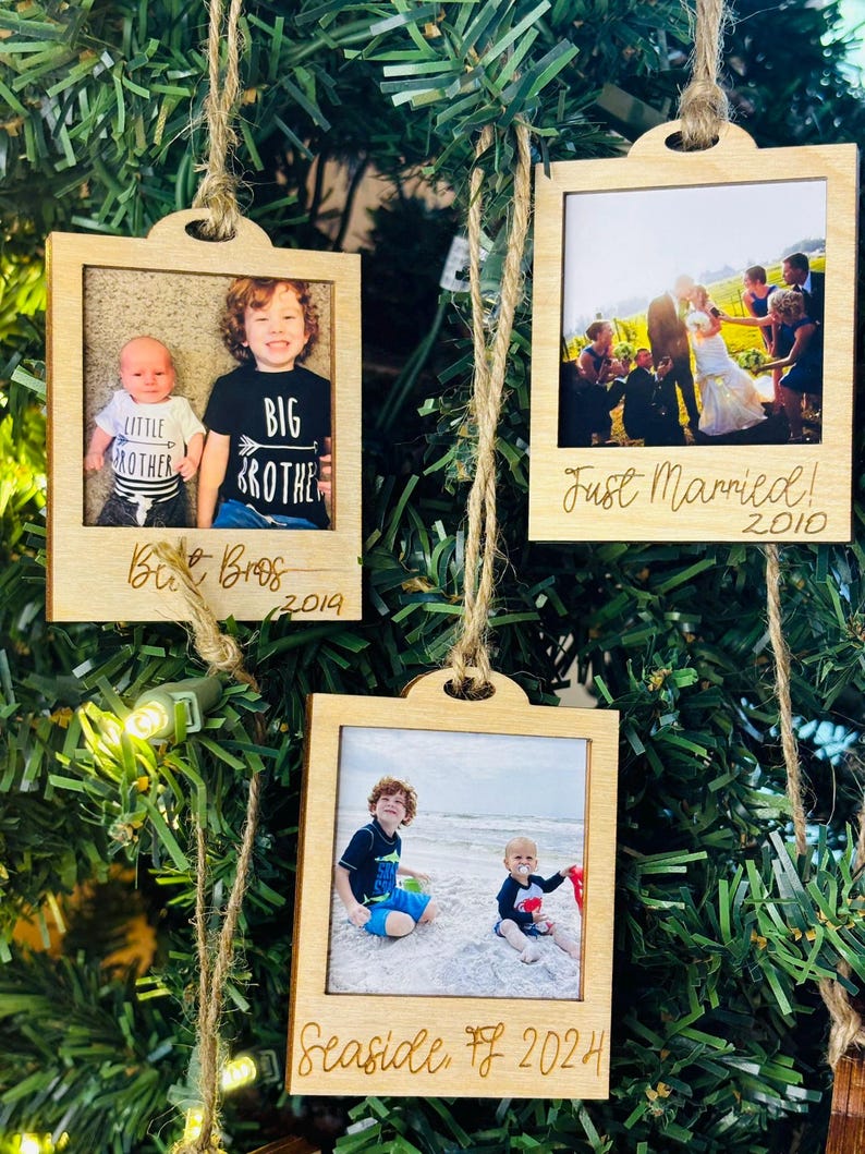 Personalized Photo Christmas Ornament, Wood ornament, Photo Christmas gift