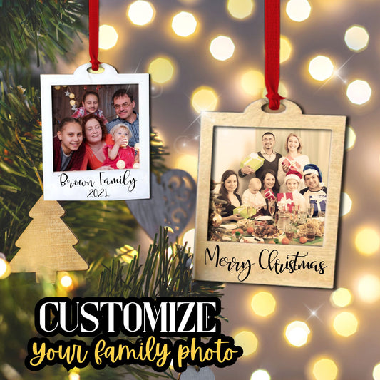 Personalized Photo Christmas Ornament, Wood ornament, Photo Christmas gift